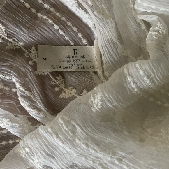 NWT Anthropologie TT Collection blouse in cream - Picture 4 of 6